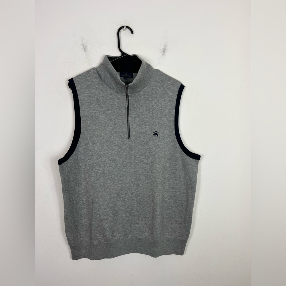Brooks Brothers Supima® Cotton Half-Zip Sweater Vest‎ Sz L